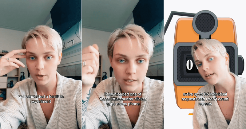 Mom conducts a clicker app experiement to demonstrate how overwhelming being the default parent is