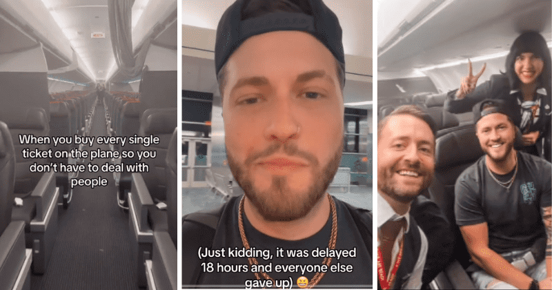Man traveled alone on a flight after an 18-hour delay and had the most amazing time