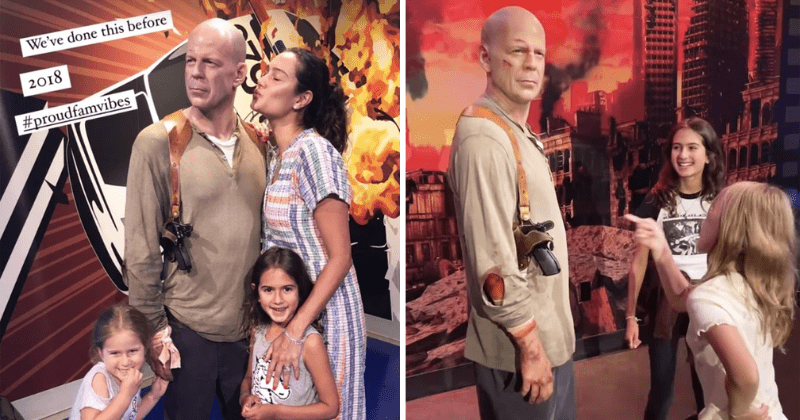 Bruce Willis’ daughters hilariously react to his 'Die Hard' wax figure: 'Guys, it's dad'
