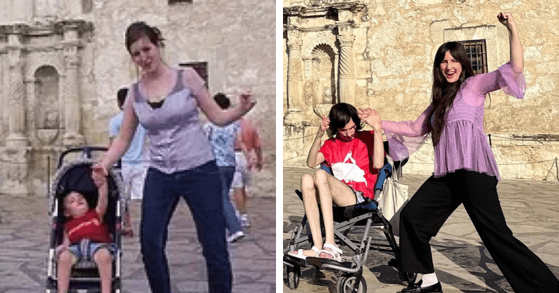 Photos of a young autistic man taken over 20 years and merged with the present is winning hearts
