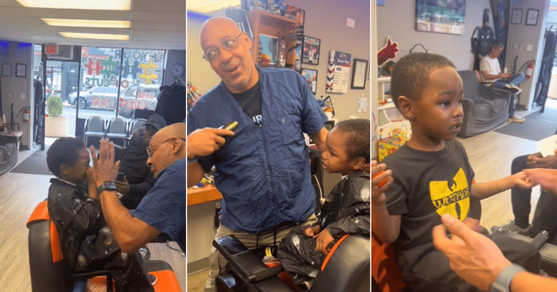Barber comforts child with special needs while giving him a haircut: 'Patient and kind'