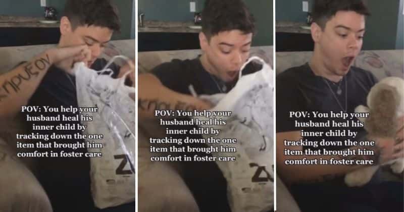 Woman surprises husband with the one thing that bought him comfort in foster care: 'Genuine joy'