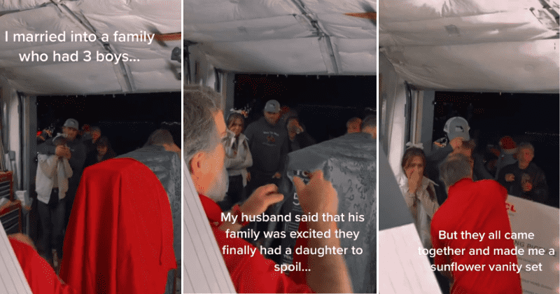 Family with three boys surprises daughter-in-law with dream vanity she's always wanted