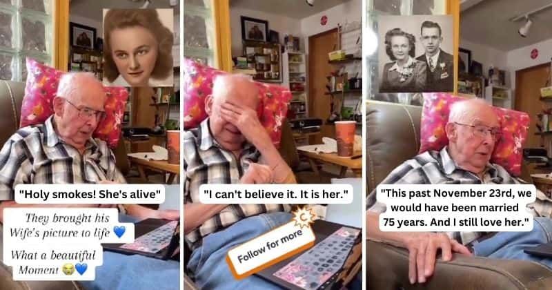 Elderly man shocked to see that technology brought his late wife's picture to life: 'She's alive'
