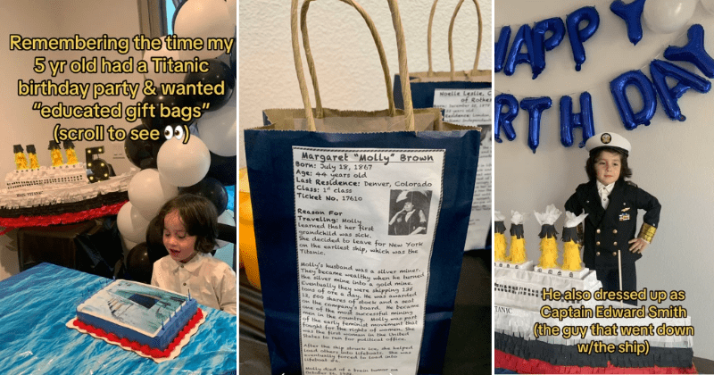 Boy has a Titanic-themed birthday party that shows off his fascinating interests
