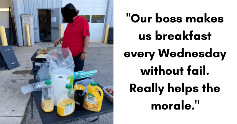 Boss garners praise for boosting employees' morale by cooking them meals every Wednesday