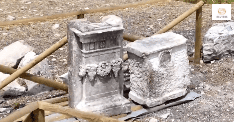 Workers unearth 'perfectly preserved' 2000 year old Greek altar while clearing bushes