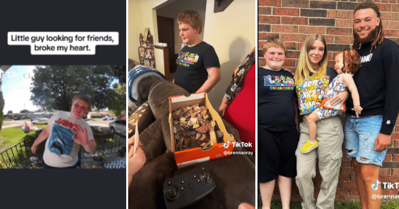 Neighbor's camera captures emotional footage of bullied boy going door to door seeking new friends