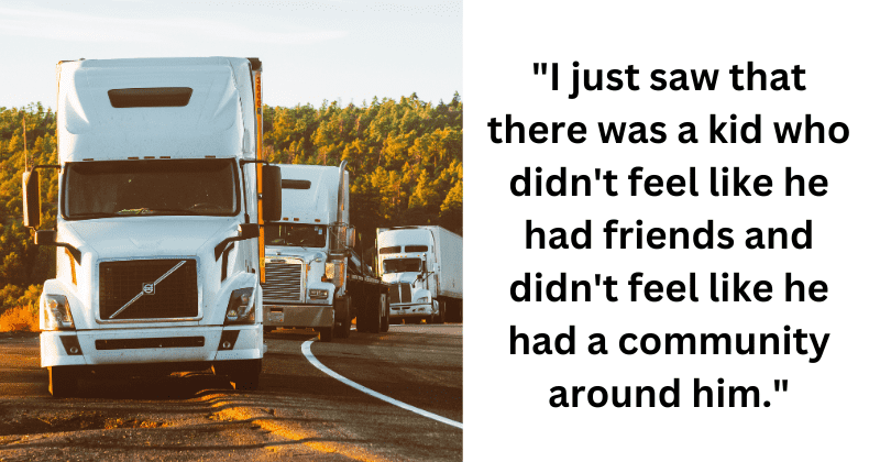 Lonely birthday boy’s wish comes true as 40 truckers rally for a spectacular parade