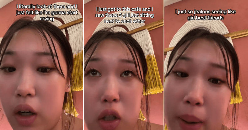 Woman expresses importance of female friendships after watching pair of women hanging out in cafe