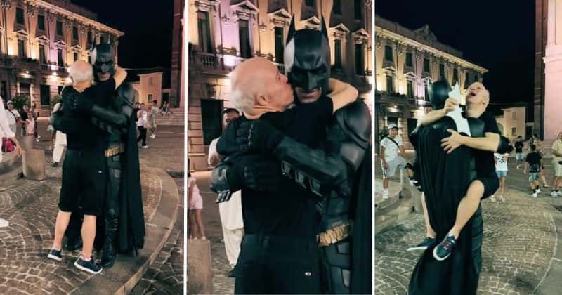 Elderly man has an adorable reaction upon meeting his favorite superhero: 'So much joy'