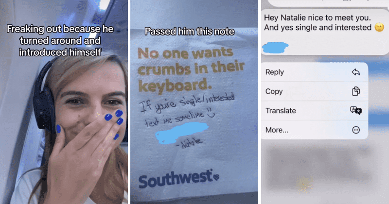 Woman 'shoots her shot' with mystery man on flight. Thousands are rooting for their love story now.