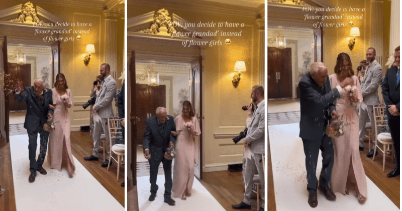 95-year-old man who couldn’t walk gets well in time to be 'flower grandpa' at granddaughter's wedding