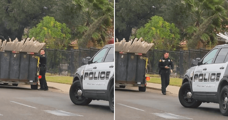 Woman records police officer helping someone in need. Her reason for doing so is heartwarming.
