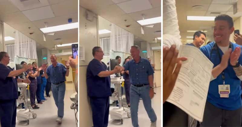 Hospital staff lines up to give a heartwarming farewell to ER doctor retiring after 47 years