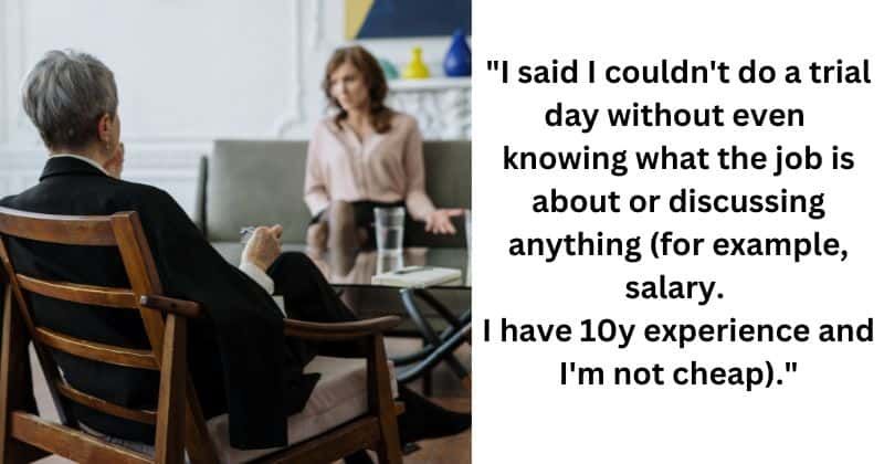 Worker walks out after being asked to do a trial day instead of a job interview, sparking debate
