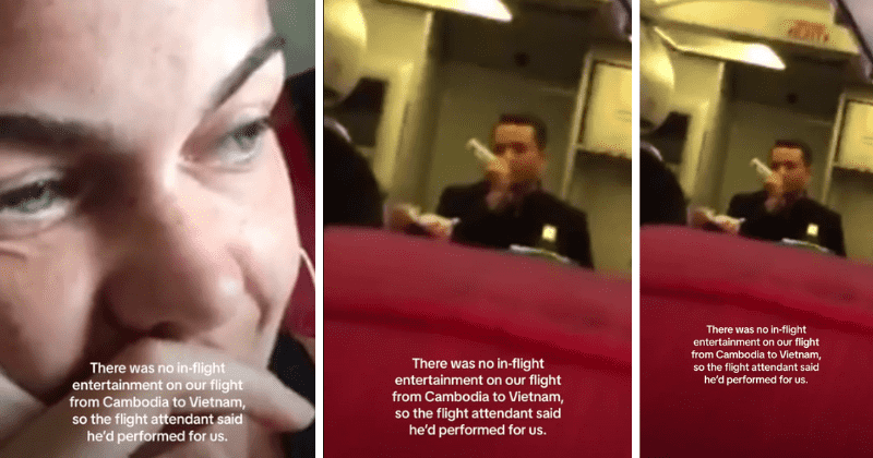 Flight attendant saves the day with impromptu karaoke as in-flight entertainment fails