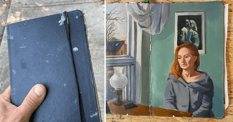 He was crushed upon losing his sketchbook with a decade's work. Then, his community rallied to help.