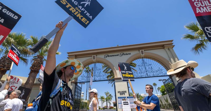 Actors and writers on strike overwhelmed with emotion as World Harvest provides free groceries