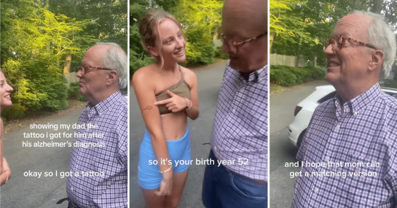 Daughter surprises dad with Alzheimer's by getting a special tattoo inspired by their favorite memory