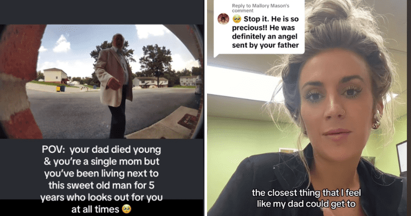 Sweet old neighbor makes sure to check up regularly on a single mom