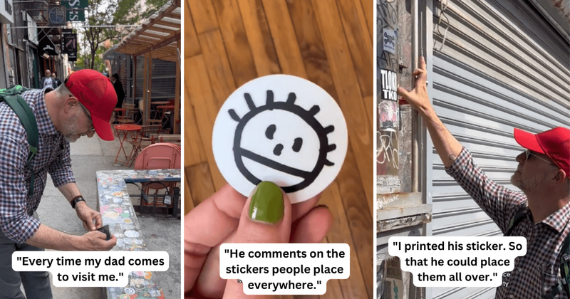 Dad places custom 'Sammy' stickers along daughter's daily commute route: 'A little dad reminder'