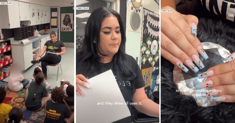 Teacher lets students design her 'summer nails' in wholesome activity that even the nail tech adores