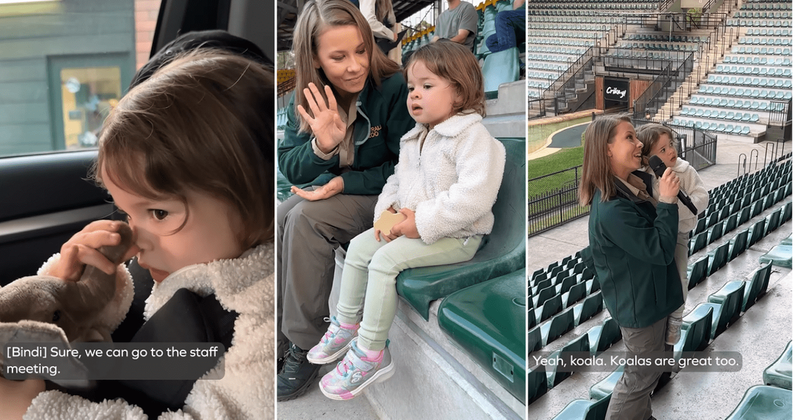  Bindi Irwin's daughter Grace Warrior gives an adorable 'update on koalas' during zoo staff meeting