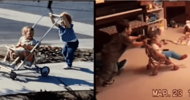 Daughter plays her mom's childhood videos next to hers showing 'some things never change'