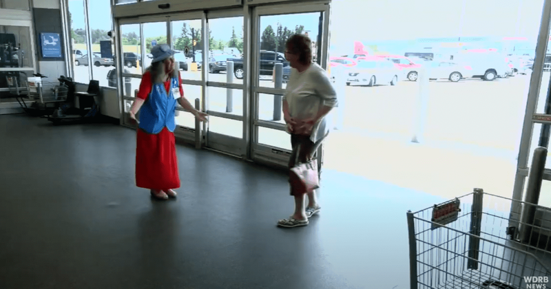 Walmart greeter brightens up every shopper's day with her infectious energy