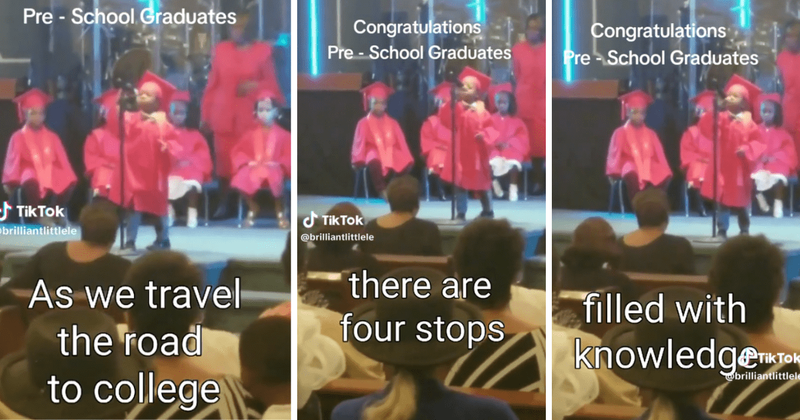 Unforgettable pre-school graduation speech by little boy leaves crowd in awe
