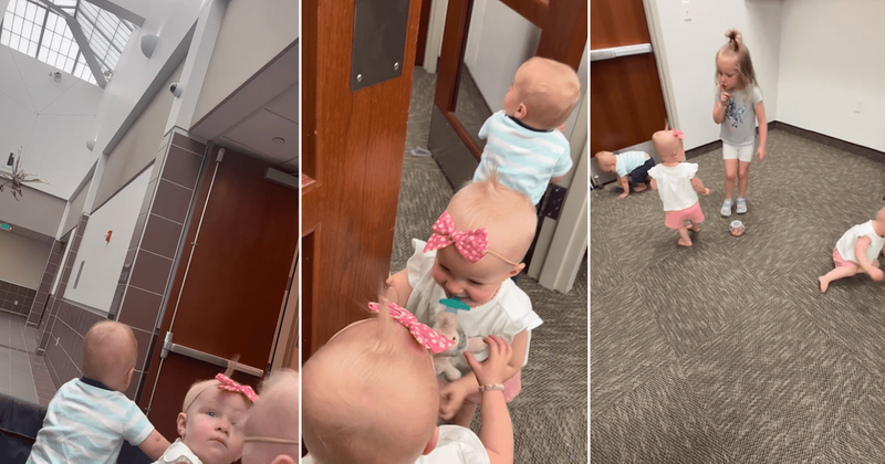 Mom takes triplets and toddler to jury duty and is surprised by the courthouse's welcoming attitude
