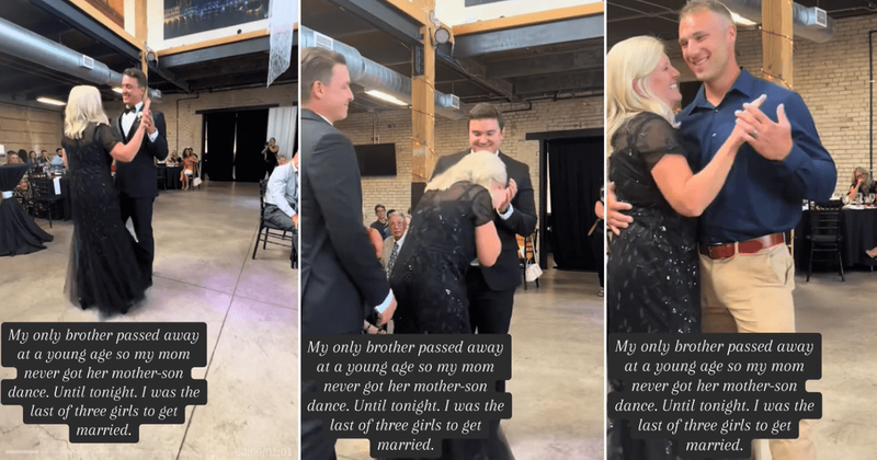 Groom invites mother-in-law for a heartfelt dance as a touching tribute to her son who passed away