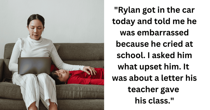 Mother shares son's emotional reaction after reading elementary school teacher's note