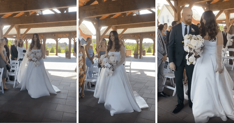 Bride shares how her groom showed her the meaning of a 'life partner' as she walked down the aisle