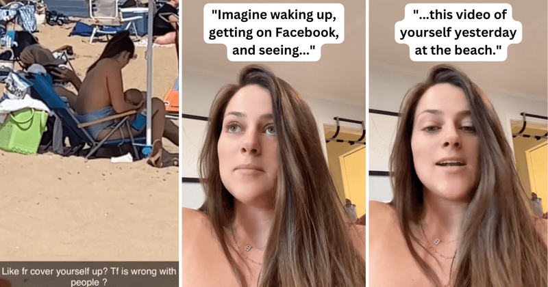 Mom gives apt response to person who tried to shame her for breastfeeding her baby at the beach
