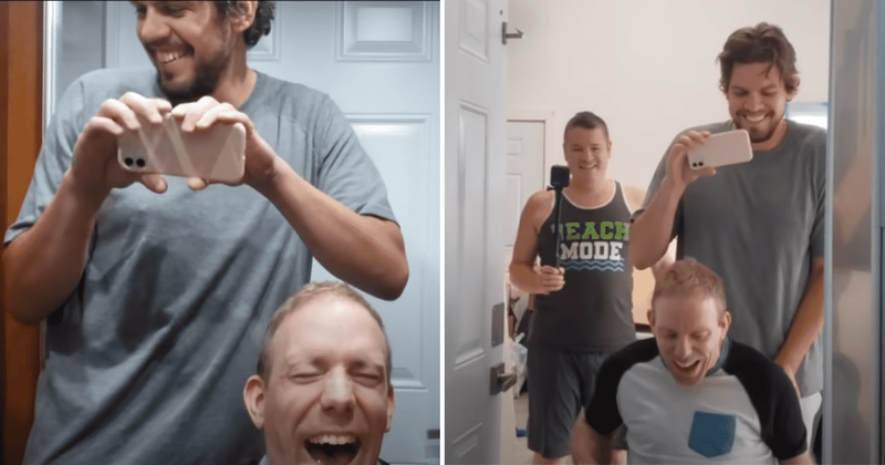 Man surprises disabled childhood friend by making his house more accessible with an elevator