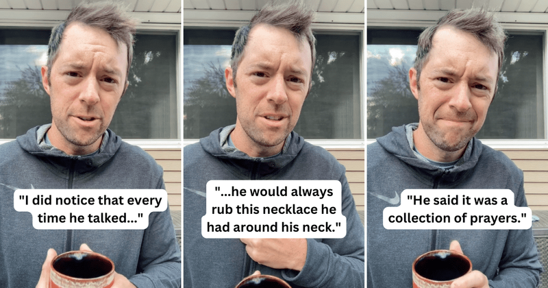 Teacher shares sixth grader's heartwarming reason for rubbing his necklace while talking to people