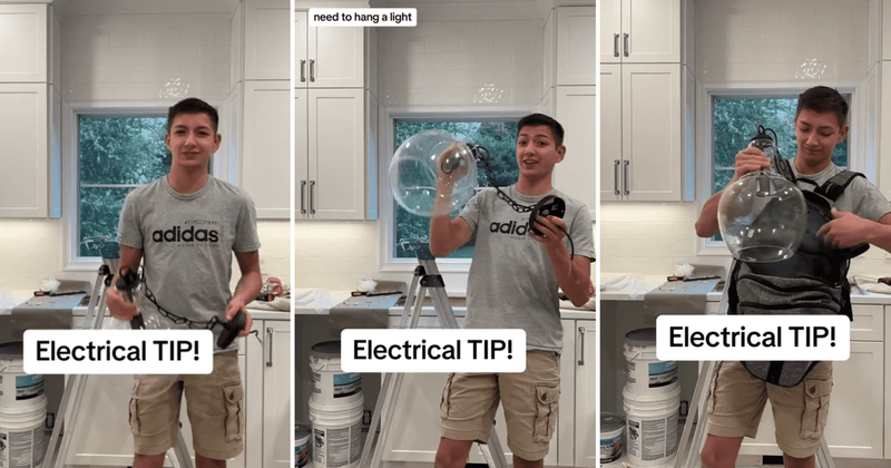 Handyman shares an ingenious hack to hang big light fixtures by yourself: 'Bro is living in 3023'