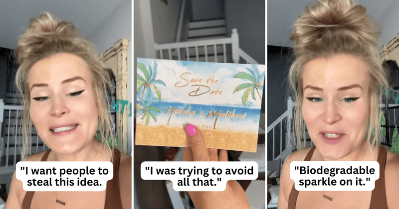 Eco-conscious bride-to-be shares genius zero waste 'save the date' cards and the internet loves it