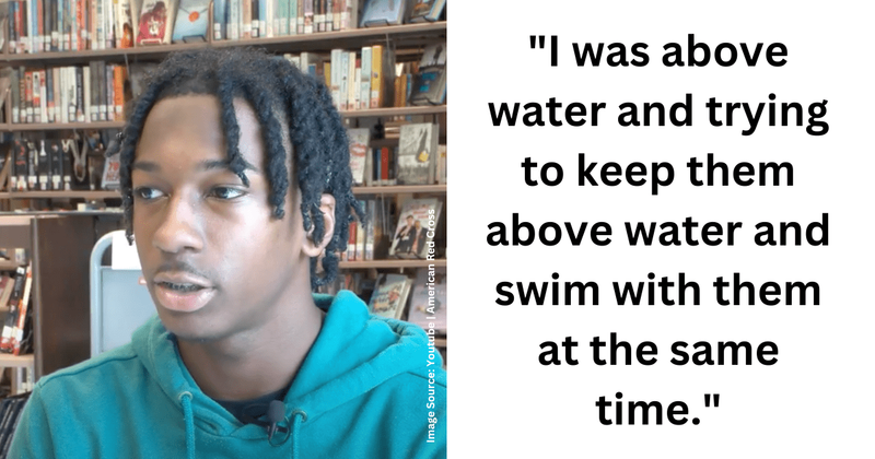 Teen hailed a hero for saving four people from drowning including a police officer 