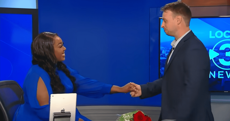 News anchor gets the surprise of a lifetime when boyfriend proposes to her during 'special report'