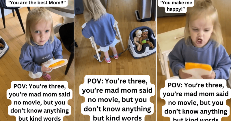 3-year-old girl throws cute tantrums by showering mom with compliments in anger: 'You're the best'