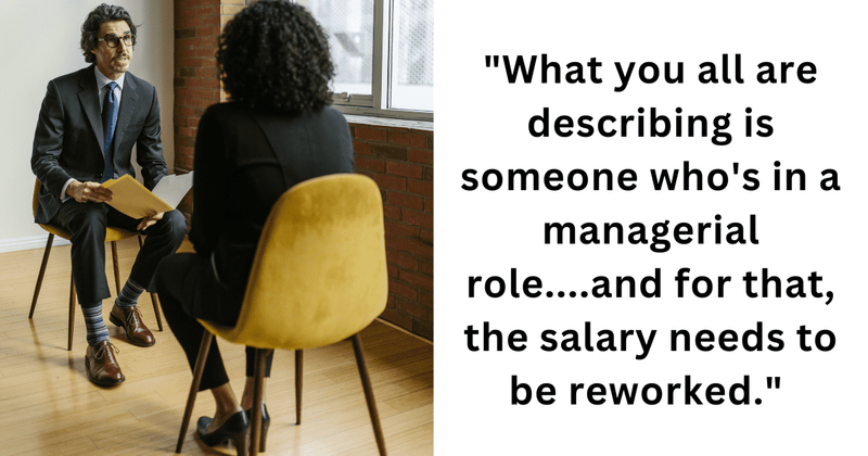 Job seeker asserts their worth as company presents a high-demand position with low-pay