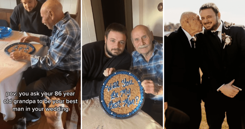86-year-old grandpa's reaction after grandson asks him to be his best man is incredibly moving