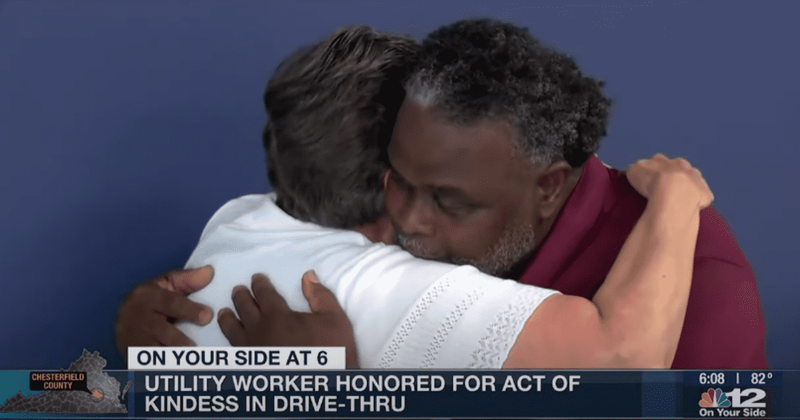 Utility worker honored for generous act of kindness for stranger in Burger King drive-thru line