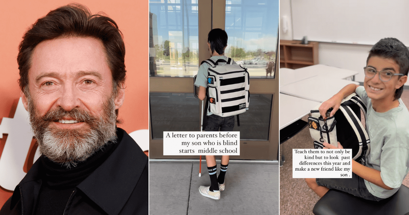 Hugh Jackman shares inspiring message for blind student starting middle school: 'You be yourself'