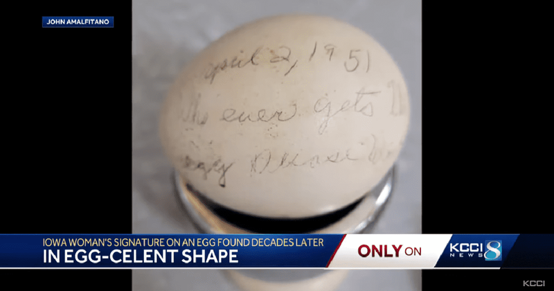 Iowa woman who sent out a message on a random egg in 1951 discovers it in New York 72 years later