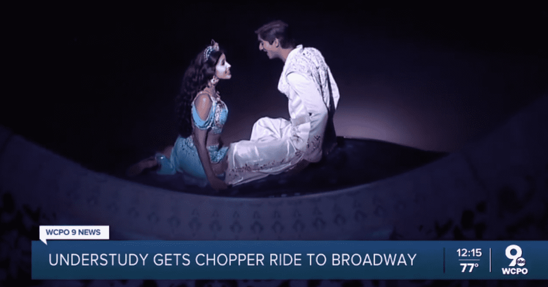 Flight attendant helps 'Aladdin' broadway understudy to get to show before the curtain call