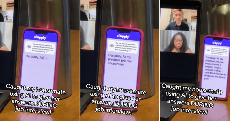 Man shows his housemate using AI tool to give answers during job interview and internet is impressed